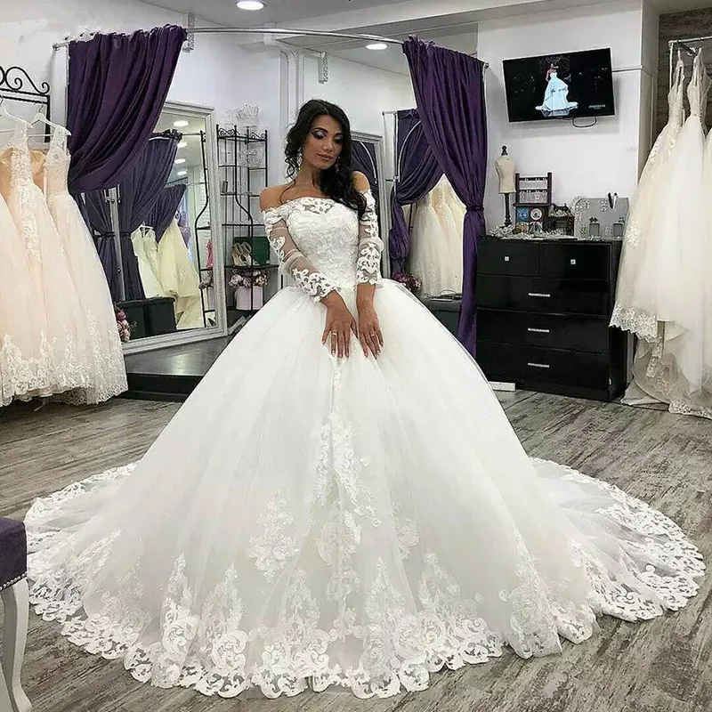 

S131 High quality new fashion cheap price floor length bride veil elegant gown dresses bridal wedding dresses for women 2021, White