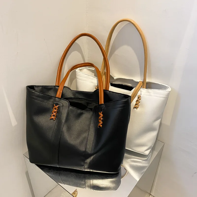 

Wholesale women hand bags leather luxury large tote bag brand women shoulder bags high quality pu leather Fashion handbags, 2 colors