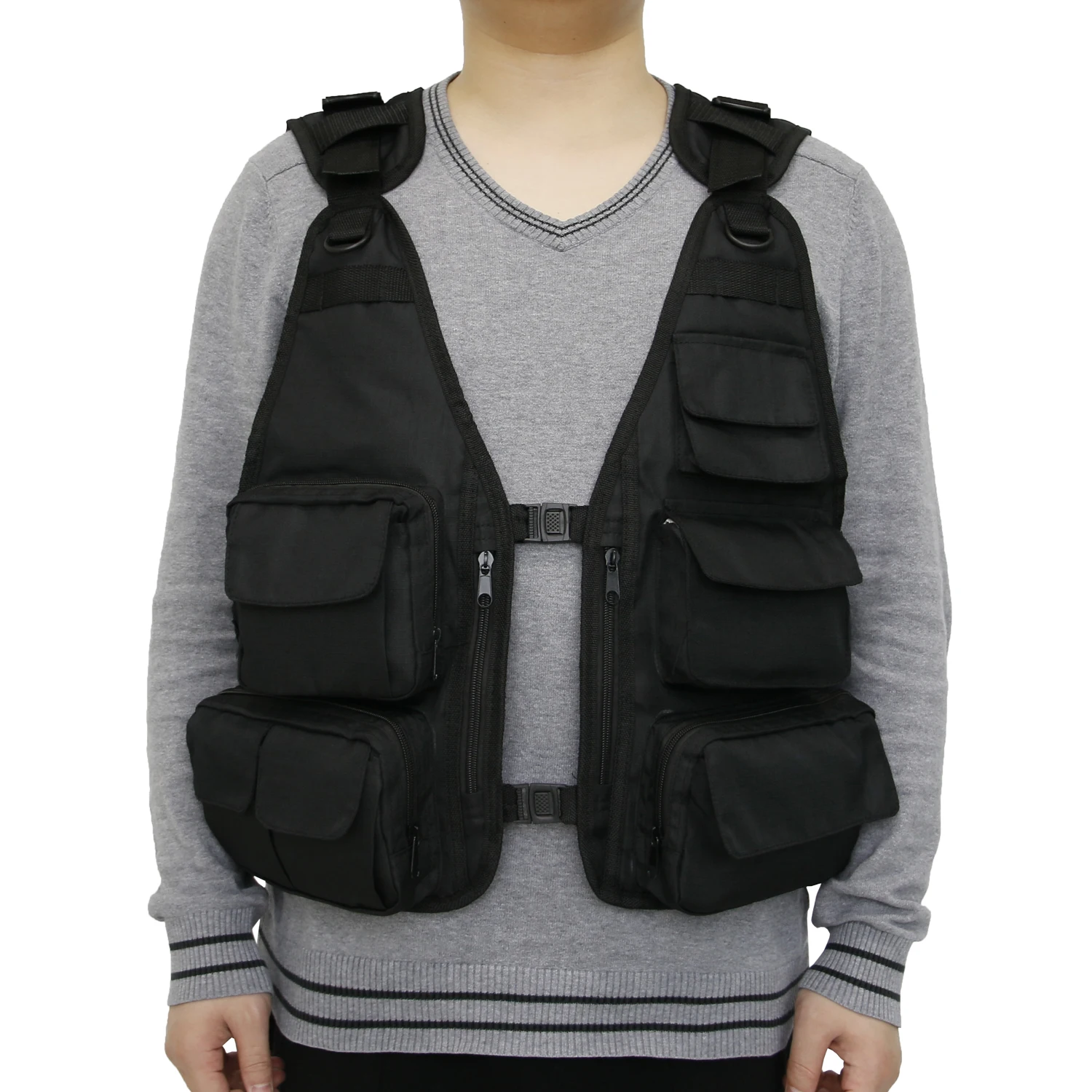 

Hot Selling Durable Breathable Multifunction Fishing Vest With Multi-Pockets And Removable Back For Men Outdoor Activity, Black
