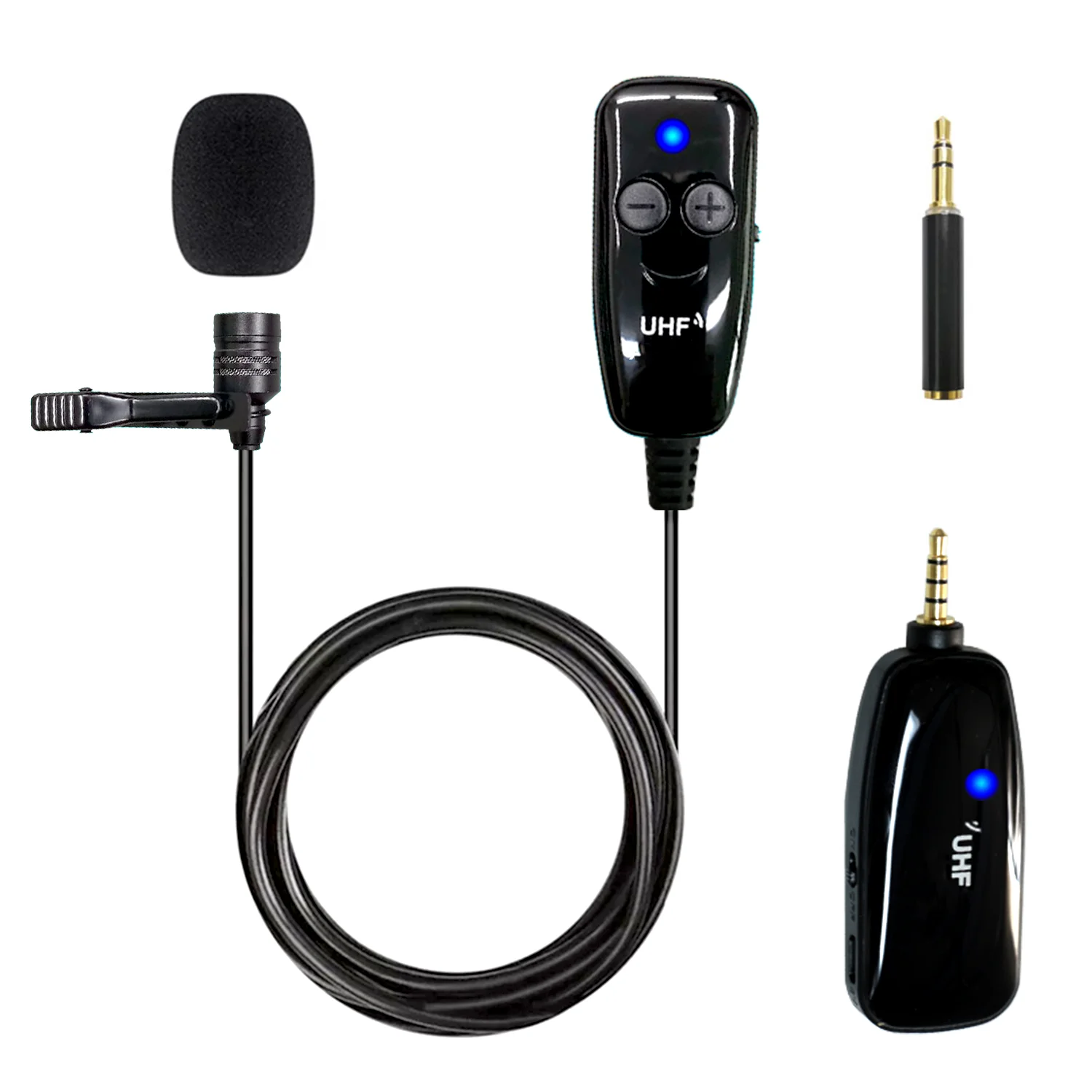 

UHF Lavalier Lapel Wireless Microphone Recording Vlog Youtube Live Interview for iPhone iPad PC Android DSLR microphone