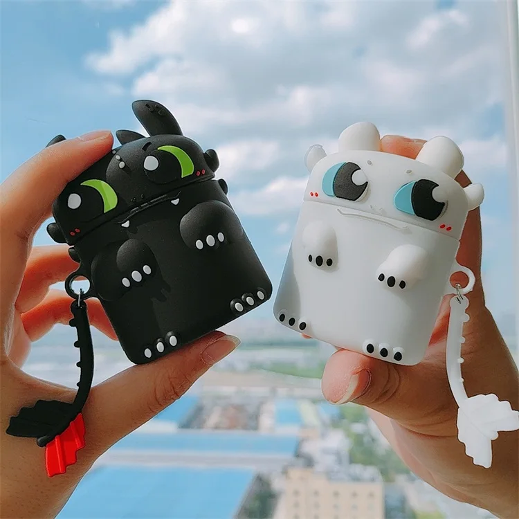 

For AirPod 1 2 Case Cute 3D Cartoon Pattern Earphone Case For Airpods Silicone animal Cover for airpod Pro Cases, As pictures