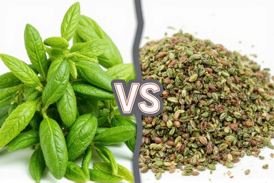 Comparison table of Mexican and regular oregano features