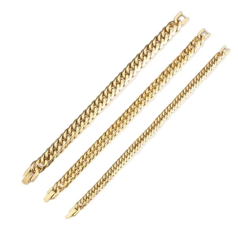 

2021 creative new Metal Bracelet Fashion Silver Gold Rose Gold Polished double woven six side grinding Bracelet charm jewelry