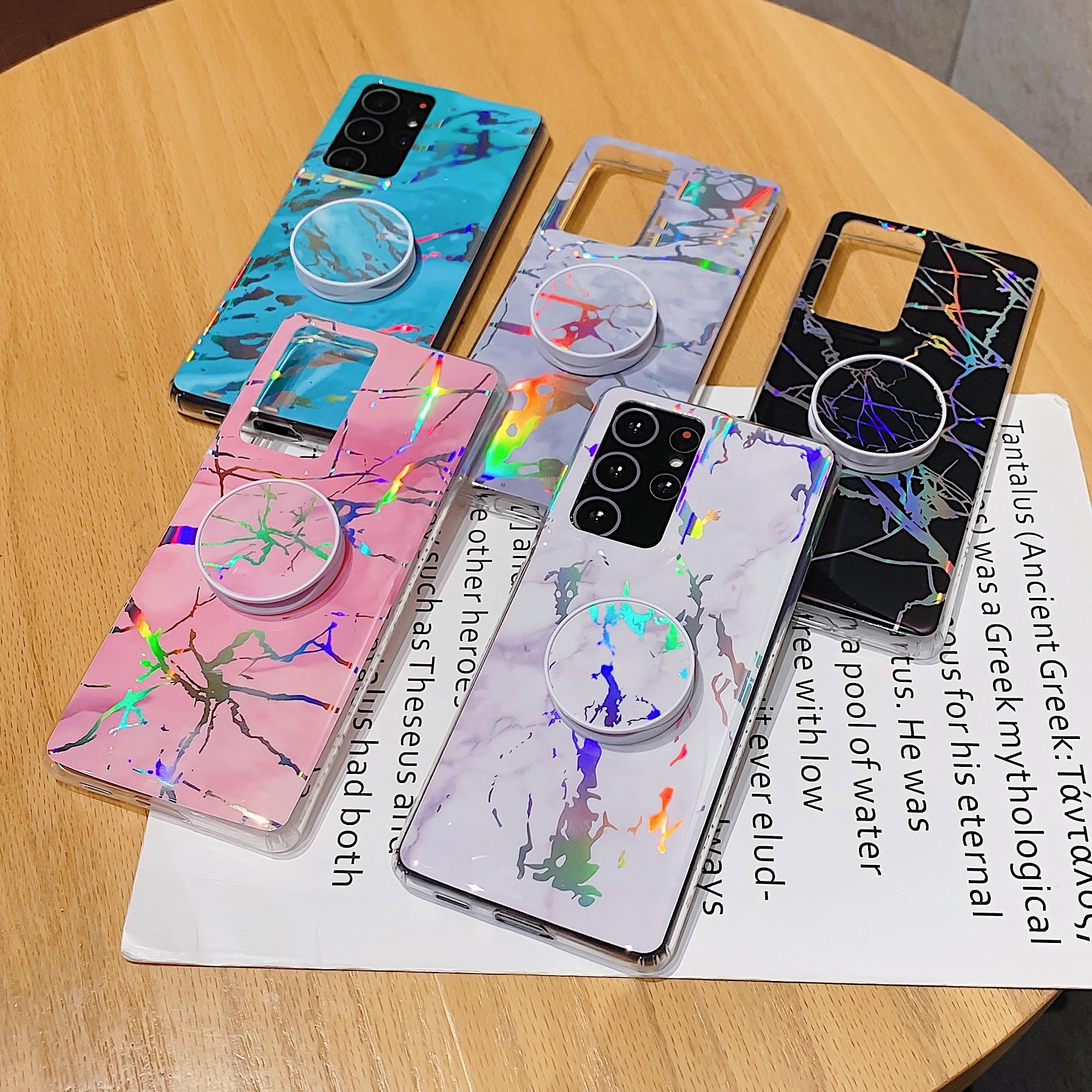 

for samsung s21 ultra marble glitter case laser printing imd marble cellphone cover for samsung s21, 10 colors