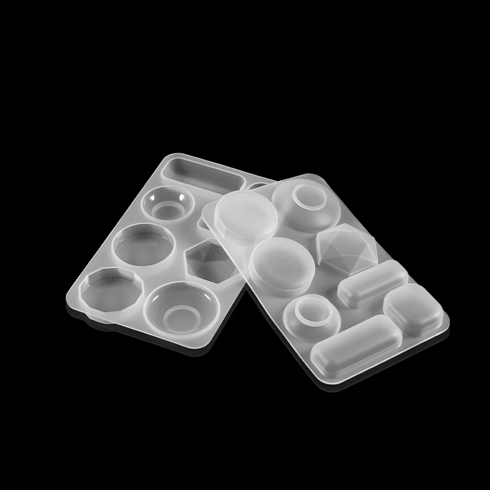 

1pc Diamond Silicone Mold Round Oval Hexagon Shape Decorative Craft Epoxy Resin Molds for DIY Jewelry Making Tool, As shown