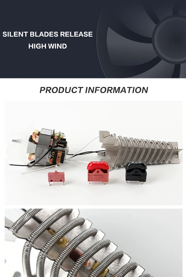 Ac Motor Dc Motor Hair Dryer Design Parts With Micro Switch Heating