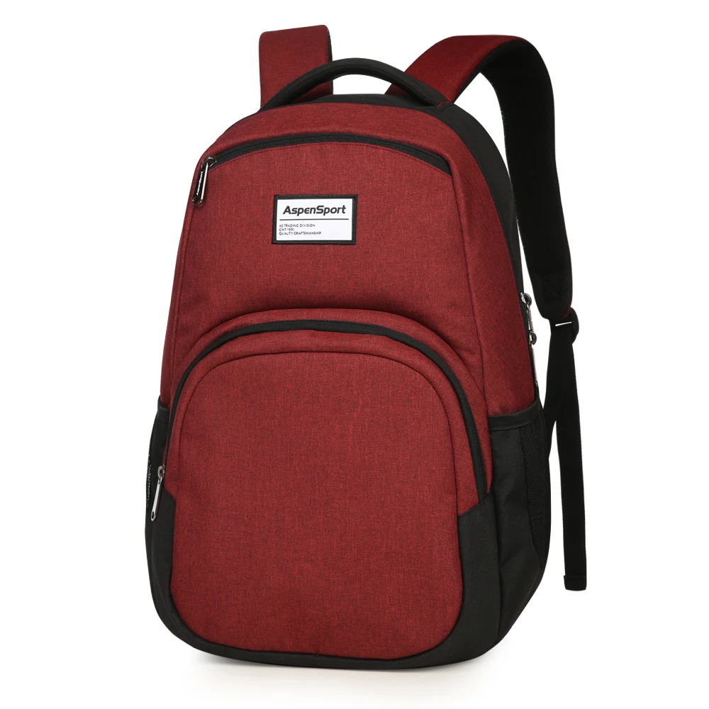 

ASPENSPORT lightweight casual daypack laptop backpack suitable for 15.6-inch notebook school college student bookbag red