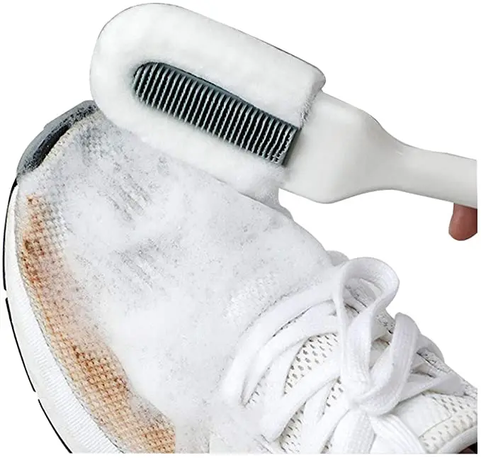 

CL052 Portable Shoes Cleaning Brush Sneakers Washing Brushes Non-injury Soft Plush Shoe Cleaner Long Handle Shoes Clean Brushes, White