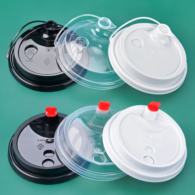 

Hot Selling Disposable Plastic Lid Bubble Tea Milk Tea Cup Lids PP/PET/PS Hard Lids