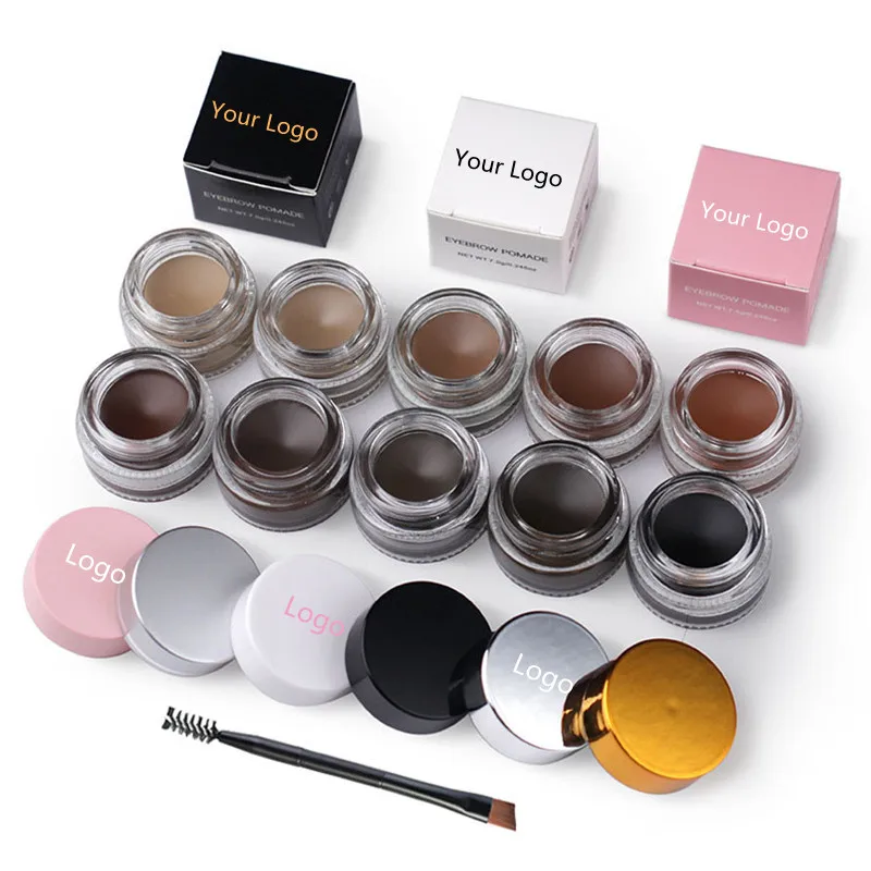 

Custom Logo Waterproof Dip Brow Gel Pomade Private Label Eyebrow Cream Pomade With Free Brow Brush