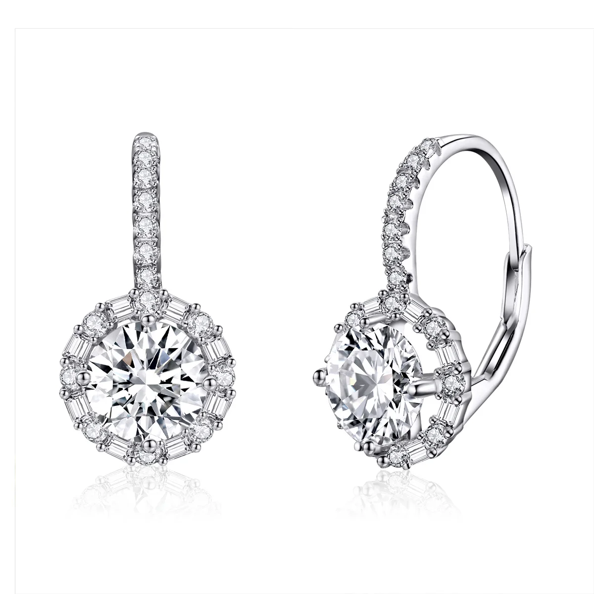 

SCE508 Dazzling cubic zirconia women jewelry s925 sterling silver wedding engagement drop earring JiangYuan