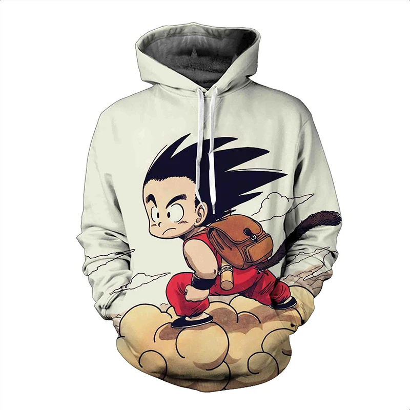Goku Hooded Autumn Dragon Ball Hoodie New Men's Dragon Ball Sun Wukong Print Hoodie 3D Digital Print Shirt Hip Hop Casual Hoodie