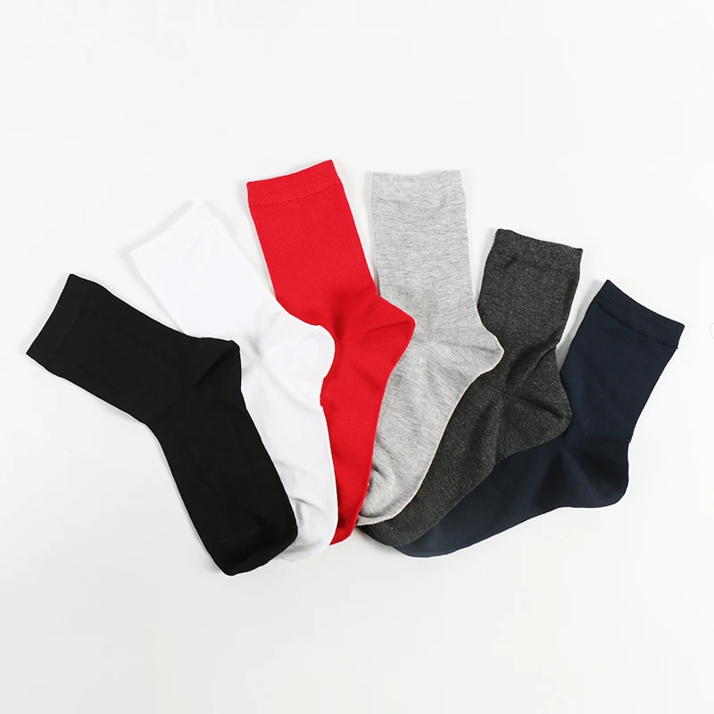 

Low MOQ Solid Color Soft Modal Knitted Crew Mens Business Dress Socks, White,red,black,gray,dark blue,dark gray