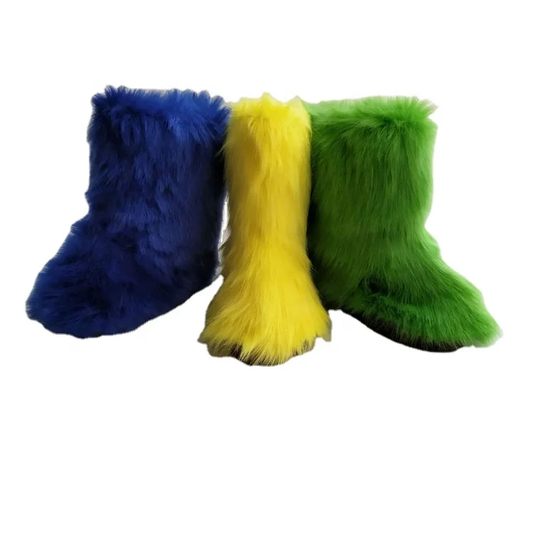 

2021 Italia hot wholesale women faux furry winter faux fur boots snow boots