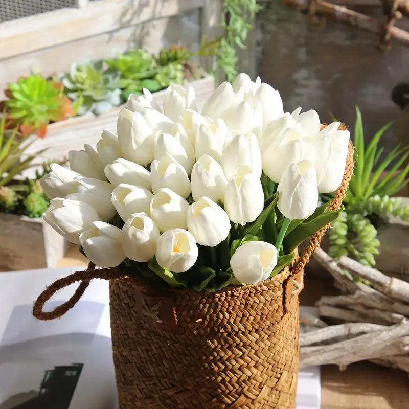 

C-T001-1 Lifelike PU faux tulip flowers artificial factory wholesale silk artificial flowers in bulk real touch tulip for decor