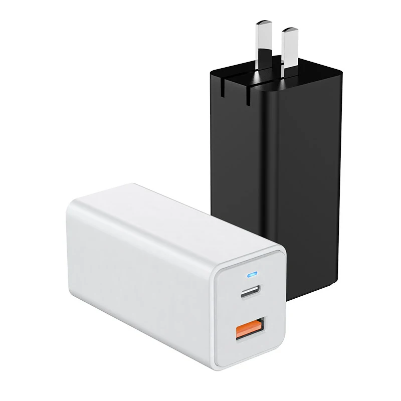 

customized logo 3 port USB type C USB-A 65w GaN wall charger for travelling