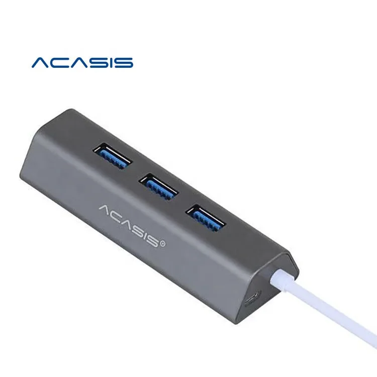 

Acasis High Quality USB3.0 Hub Splitter 3 Ports Super Speed Hub TF SD Card Reader For PC Laptop Mac, Gray