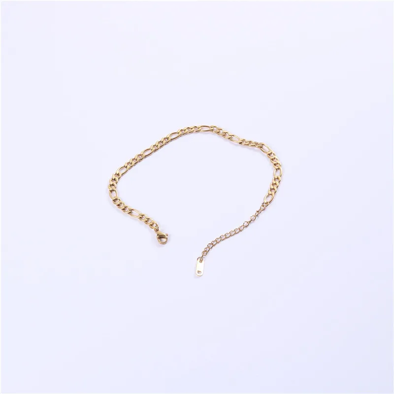 High End Figaro Chain Design Anklets Stainless Steel Jewelry