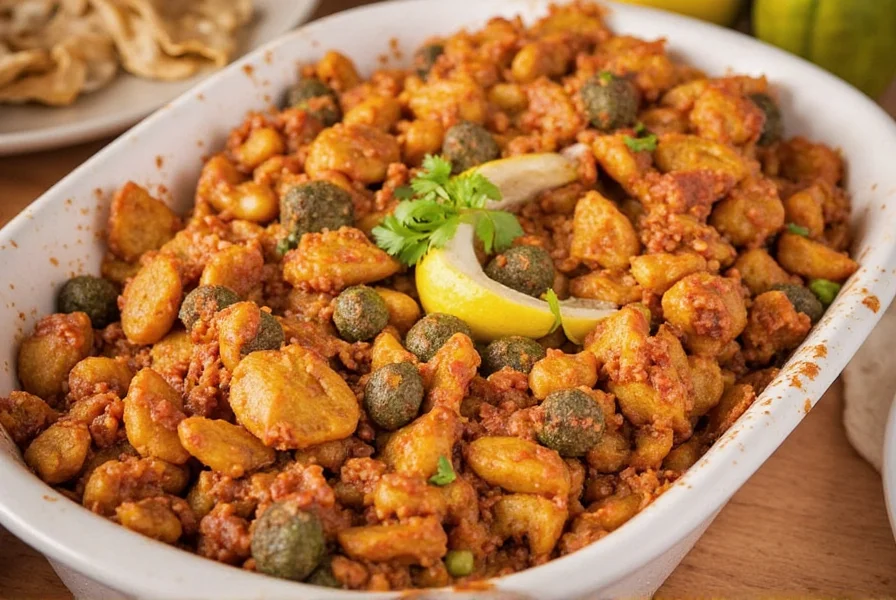 Chole served with bhatura on a plate