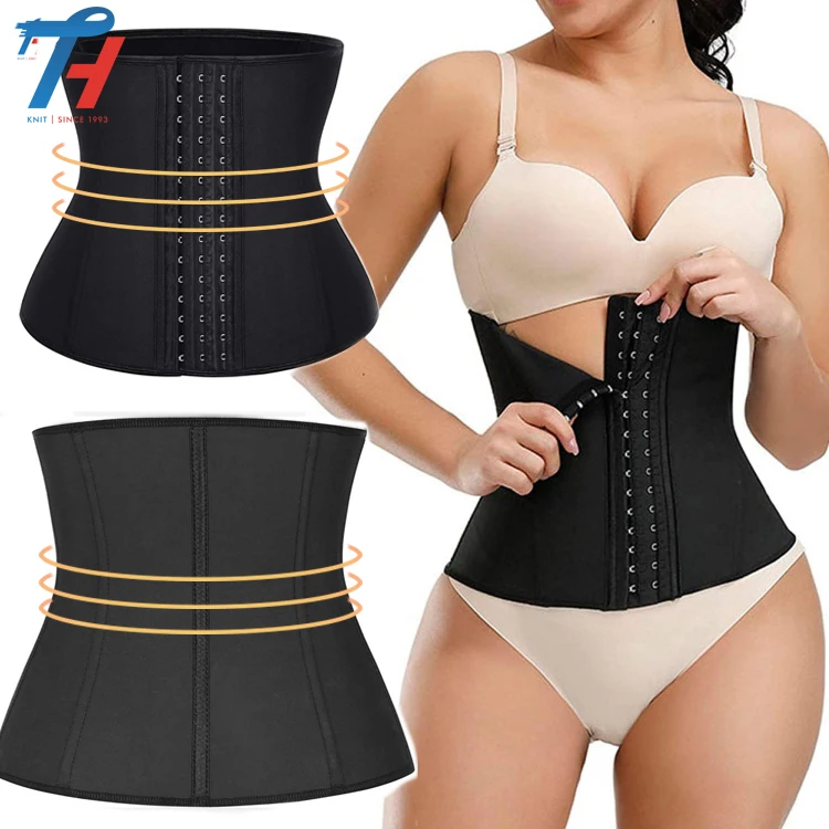 

High Quality Waist Trainers Plus Size Waist Trimmer Custom Logo Colombianas Seamless body 9 Steel Boned Waist Trainer, Black