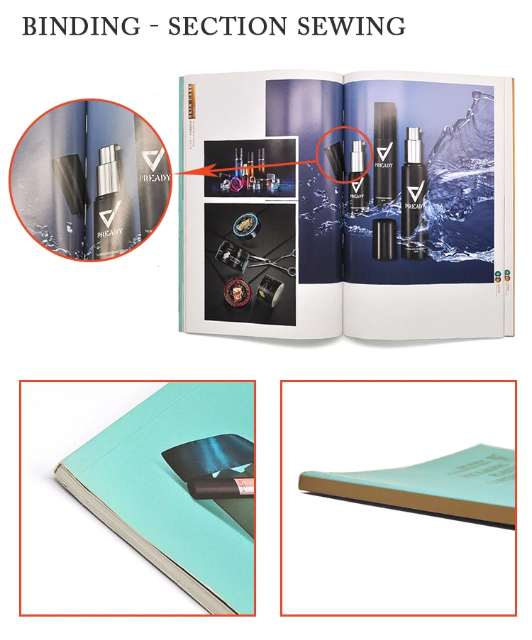 Fashion Design OEM Full Color Printing A4&A5 Cosmetic Advertising Catalogue Magazine Booklets Paper Paperboard Printing Service factory