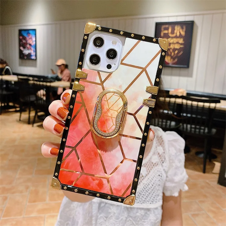 

Luxury Square Electroplating Watercolor Tpu Material Soft Cell Mobile Phone Case For Iphone11 11pro 11promax 12 12pro, Multi-color