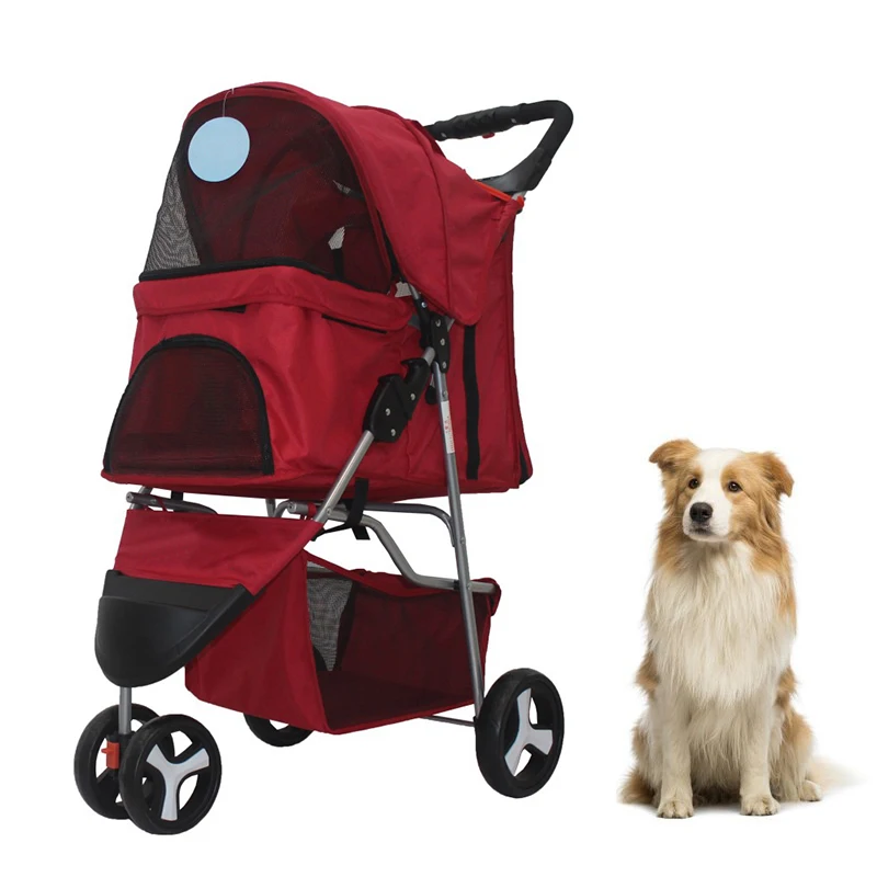 

Carrito Para Perro Easy Walk Folding Travel Pet Trolley Cat Cart Carrier With 3 Wheels For Medium Dogs Luxury Dog Pet Strollers, Picture