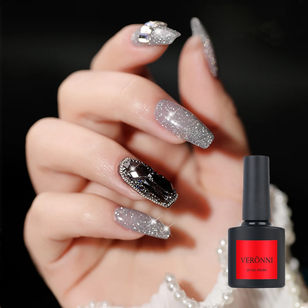 

2021 New 10ml Explosion Glitter Diamond Glue Nail Art Crystal Diamond Bundi Powder Gel Nail Polish Manicure Decorative Gel Tool