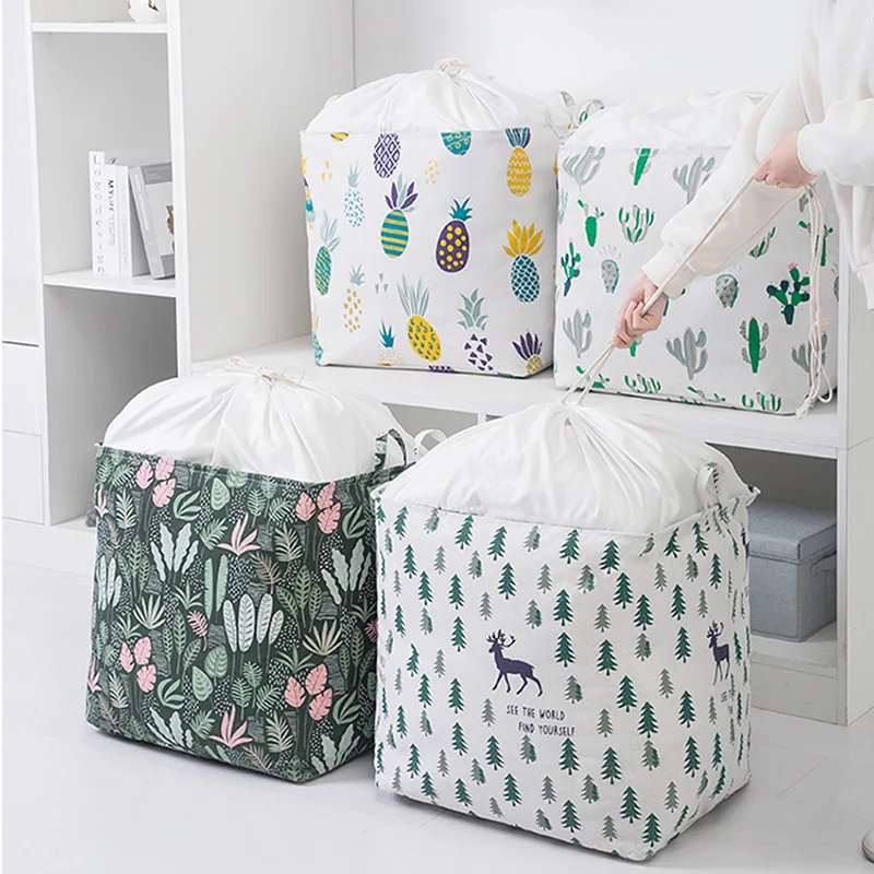 

wholesale custom moving house packing organizer bucket dirty clothes laundry basket extra large drawstring quilt storage bags
