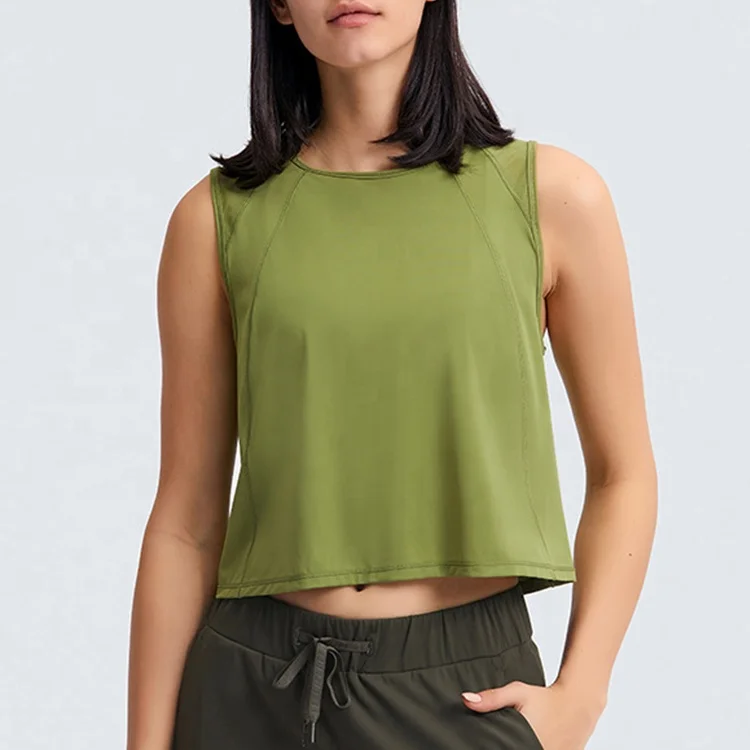 

Short sleeve sexy back hollow out quick dry and breathable sports leisure woman yoga tank top