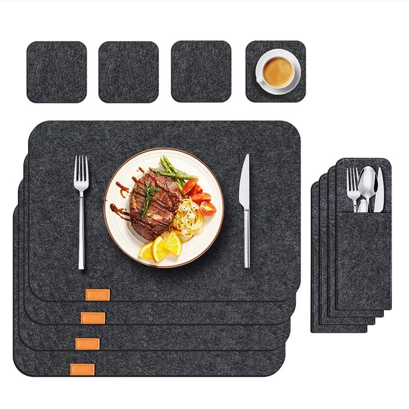 

Wholesale Printed Felt Mats Non Slip Felt Placemats Set For Dining Table, Customized color