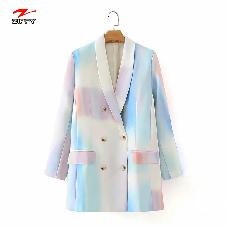 

Women jackets and coats 2021 shopping on line Tie-dye pocket blazer veste femme, Customized color