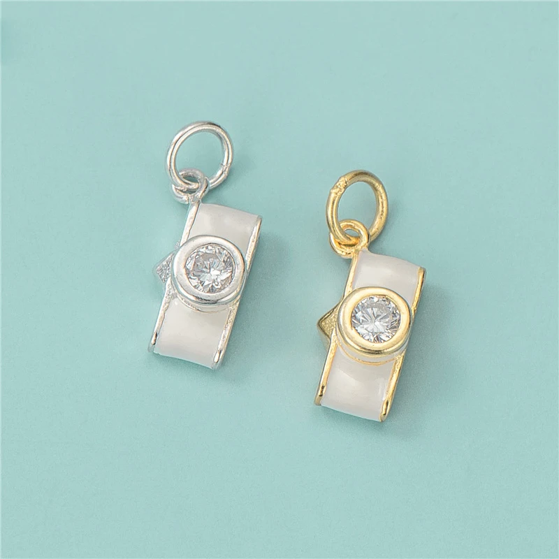 

S925 Sterling Silver Camera Shaped Pendant Charm For Bracelet Necklace Diy Jewelry Making