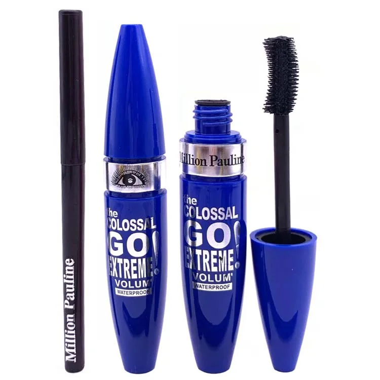 

Factory Sell Mascara & Eyeliner Pen 2 in 1 Makeup Set Waterproof Long Lasting Curling Thick Length Eyelash Enhancer