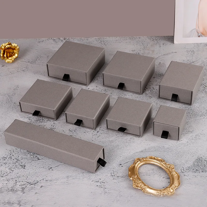 

Custom Jewelry Box Personalized Logo Packaging Drawer Cardboard Box with Microfiber Jewelry