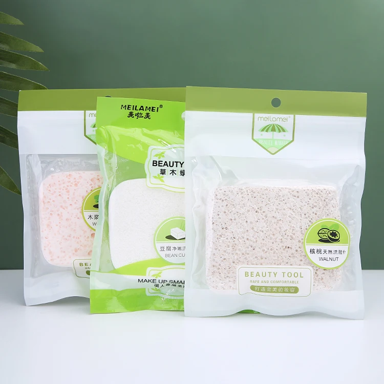 

OEM 2pcs Facial Wash Sponges Compressed Cellulose Natural Face Cleansing Sponge MLM-B001, White or customized facial cleansing sponge