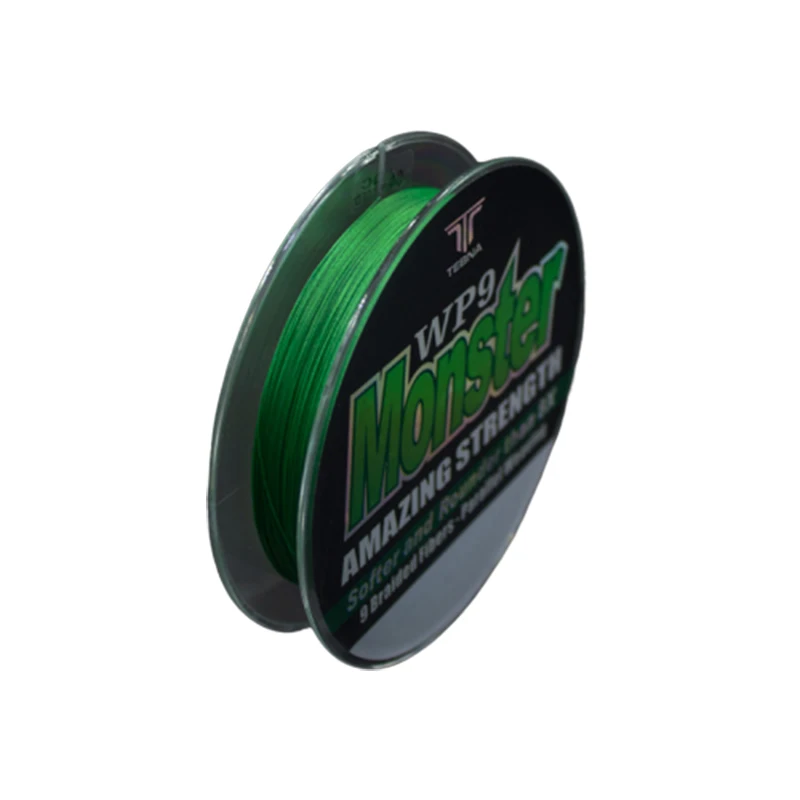 

Wholesale 100m PE green 9 strands braid fishing tackle line