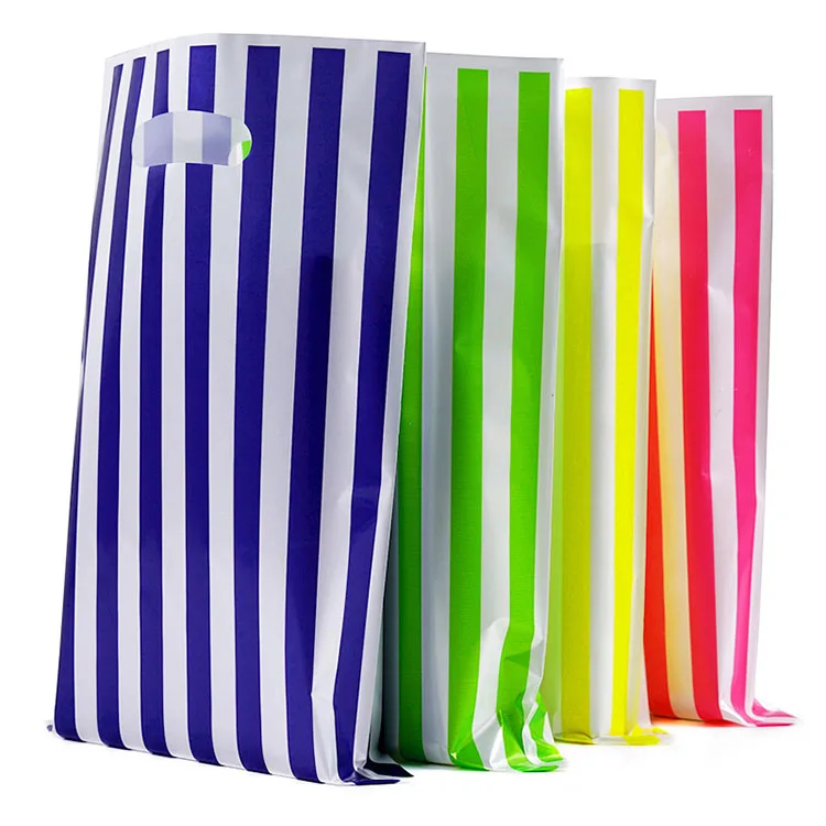 

Bulk Stripe Kids Favors Baby Shower Gifts Bag Shopping Retail Bags For Boutique Plastic