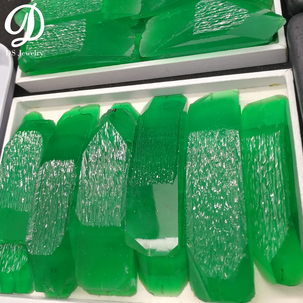 

Hot sell lab grow emeralds raw material rough hydrothermal emerald