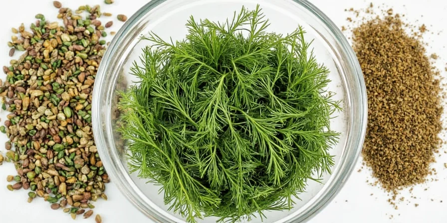 Jars with spices including dried dill