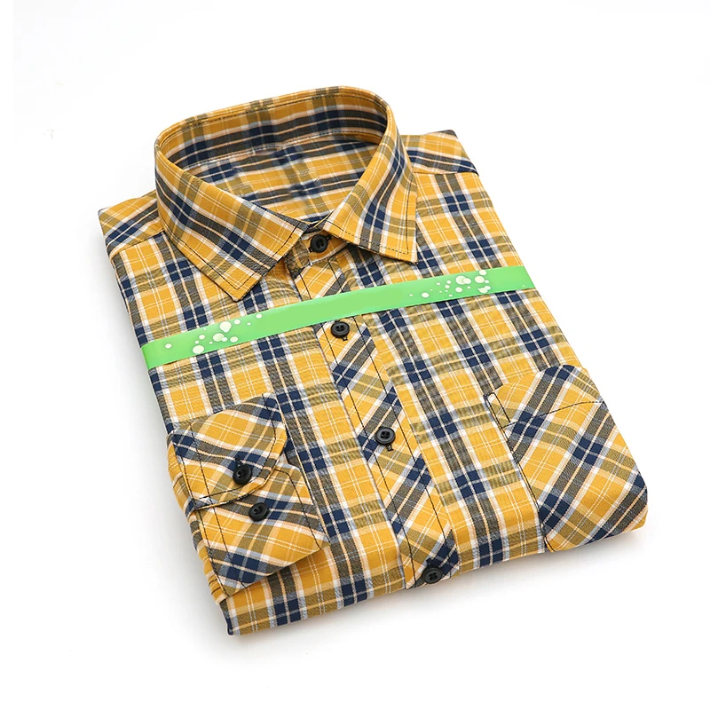 

Autumn Plaid Shirts Men Fashion Custom Logo Loose Casual Brushed Flannel Camisas Overshirts, Picture