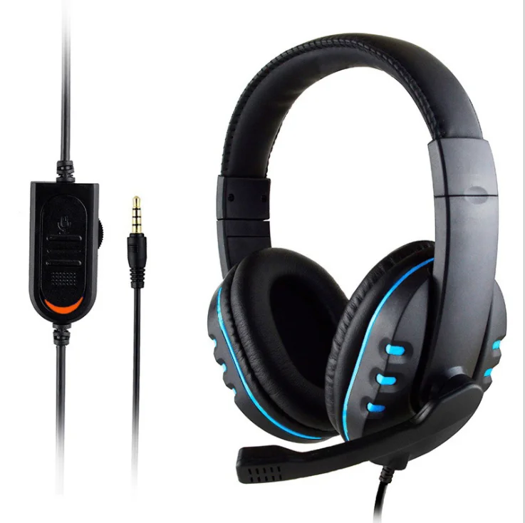 

Stereo Wired Gaming Headsets Headphones with Mic For PS4 Sony PlayStation 4 / PC Games Headset Eearphone, Black blue
