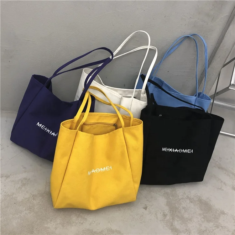 

Custom High Quality Women Sling Bag Shoulder Custom Logo Tote Bag Blank Tote Bag, Black, white, yellow, purple and blue