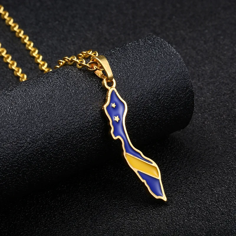 

Stainless Steel Trendy Curacao Country Map Flag Pendant Necklaces for Men women Maps Jewelry (KSS270), Same as the picture