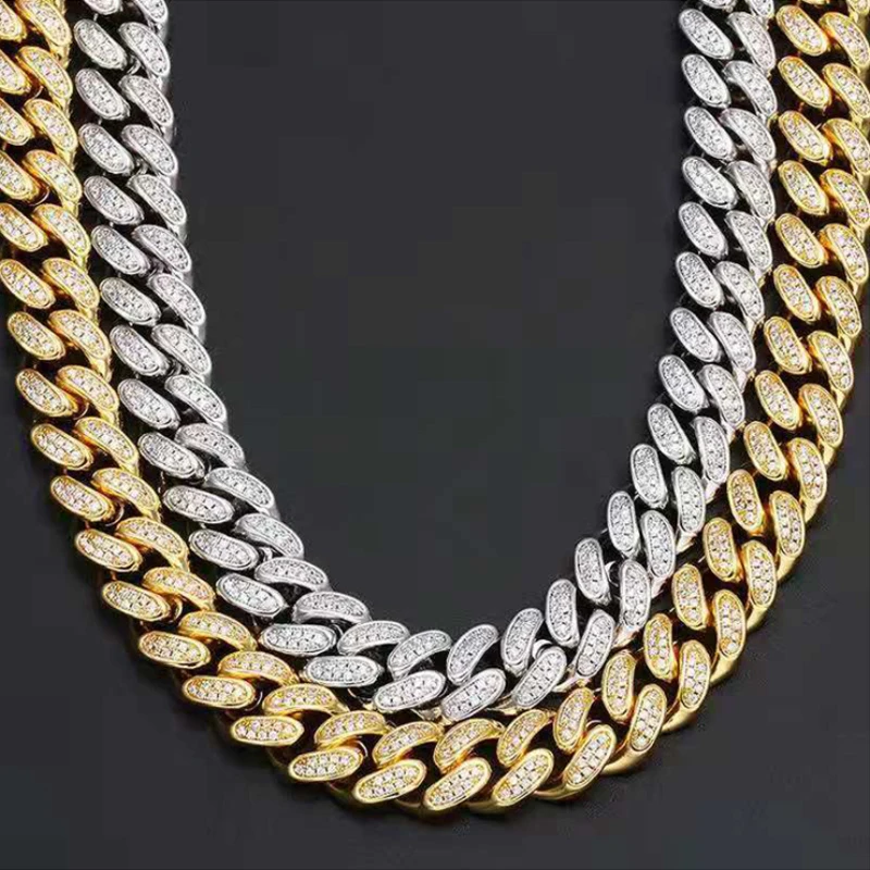 

Cuban Link Chain Butterfly Necklace Double Cadenas Kolye Hip Hop Cuban Link Chain Diamond Large Gold Chain Cuban Necklace, White/yellow