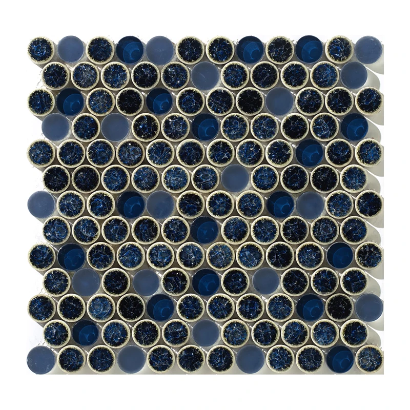 Großhandel runden blauen glas mosaik fliesen Kaufen Sie die besten