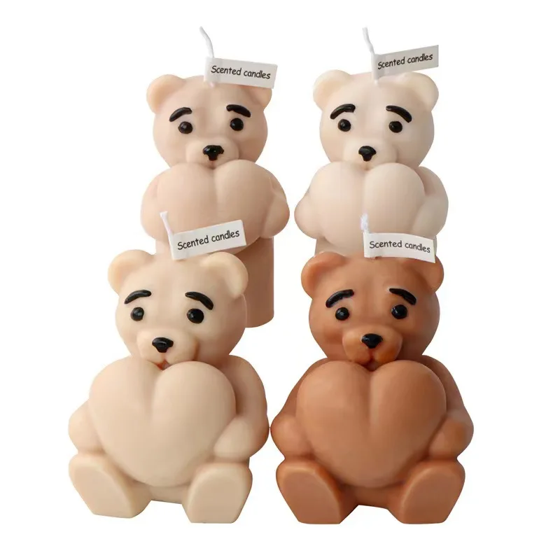 

Cartoon Love Bear Silicone Mold DIY Creative Animal Shape Aromatherapy Candle Gypsum Cake Baking Decoration