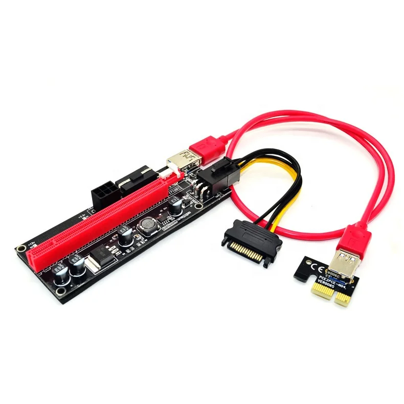 

VER009S PCI-E Express 6pin 1x to 16x Card Extender USB 3.0 PCIE Power GPU Cable Adapter riser 009S