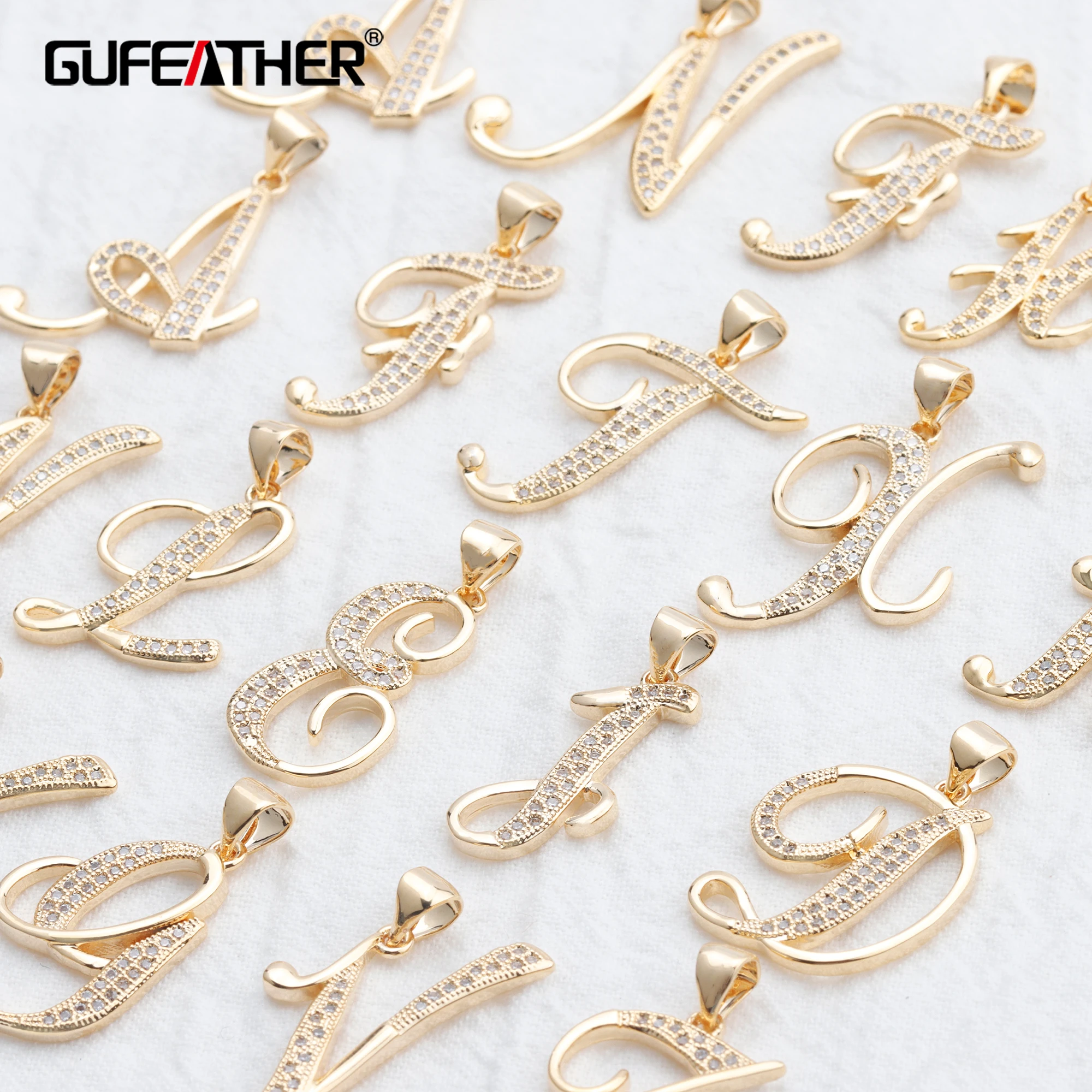 

M812 jewelry accessoriespass REACHnickel free18k gold platedzirconsdiy letter pendantsearrings making findings6pcs/lot