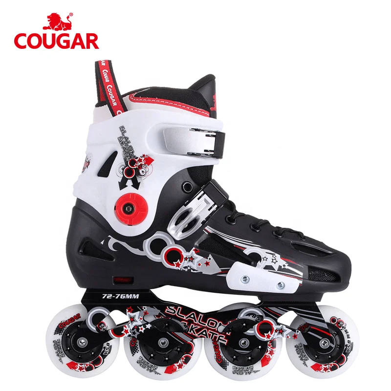 

Hot Sale Fixed Size Adults Cougar Roller In Stock Slalom Freestyle Professional Skates, Black white/white green
